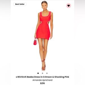 Amanda Uprichard x REVOLVE Beeba Dress in Crimson & Shocking Pink - Size Large